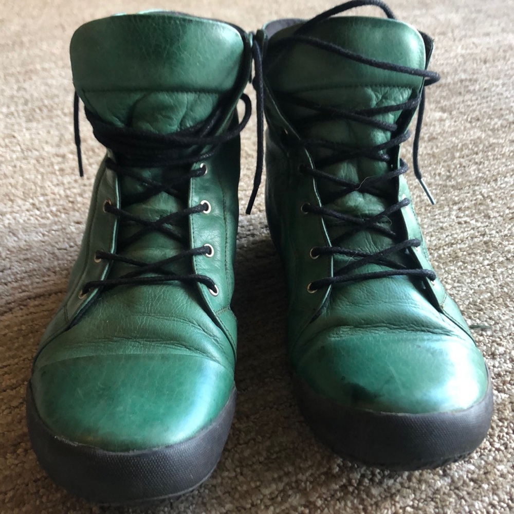 Green Soft Leather Boots